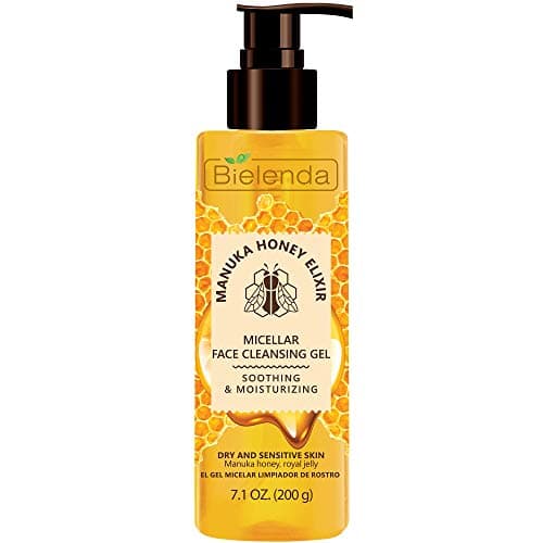 Image of Bielenda Manuka Honey Nutri Elixir - Gently Cleanses And Refreshes Delicate And Demanding Dry And Sensitive Skin - Manuka Honey Soothing Face Micellar Cleansing Gel For Dry And Sensitive Skin - 200 g