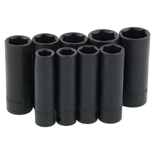 Image of Neilsen CT0919 9pc 3/8in Drive Deep Impact Socket Set - 10 | 11 | 13 | 14 | 15 | 16 | 17 | 18 | 19mm Wall Drive | Chrome Vanadium with Socket Rail for Hex Fasteners