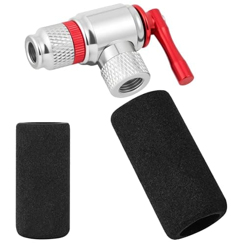 Image of AOOWU CO2 Inflator with 2PCS Insulated Sleeve, Bicycle Tire Pump Compatible with Presta and Schrader Valve Compatible, Quick & Easy, Road Mountain Bikes Tire Pump, No CO2 Cartridges Included