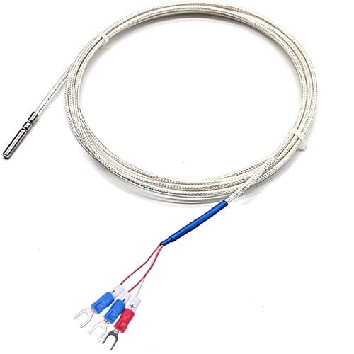Image of RTD Pt100 Temperature Sensor Probe, Jaybva Waterproof Stainless Steel Thermistor Three Wire High Precise Accuracy Range:-50℃ to 200℃ 6.6 Feet Wire