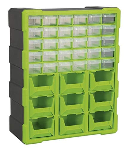 Image of Sealey Apdc39Hv Cabinet Box 39 Drawer - Hi-Vis Green/Black