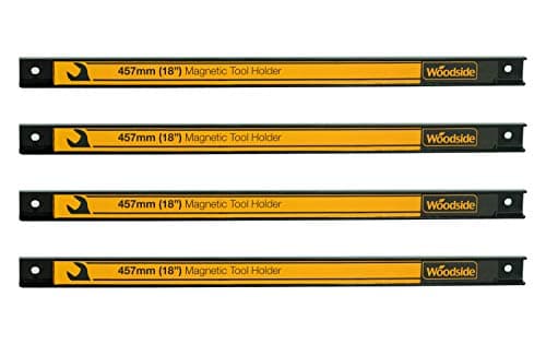 Image of Woodside Garage Wall Tool Holder, 18”/46cm Heavy Duty Powerful Magnetic Strip (pack of 4)