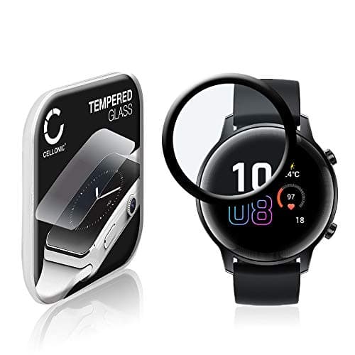 Image of CELLONIC Screen Protector for Honor Magic Watch 2 (42mm) Fitness Tracker Smart Watch Face Protector - 3D Full Cover 0,33mm Full Glue 9H Tempered Glass Display Cover Black