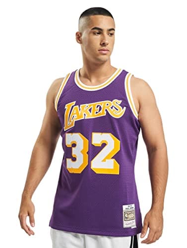 Image of Mitchell & Ness Magic Johnson #32 Los Angeles Lakers 1984-85 Swingman NBA Jersey Purple, XL