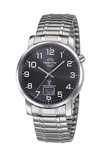 Image of Master Time Series MTGA-10308-22M Men's Radio-Controlled Watch with Cord Pull, Stainless Steel Strap Watch