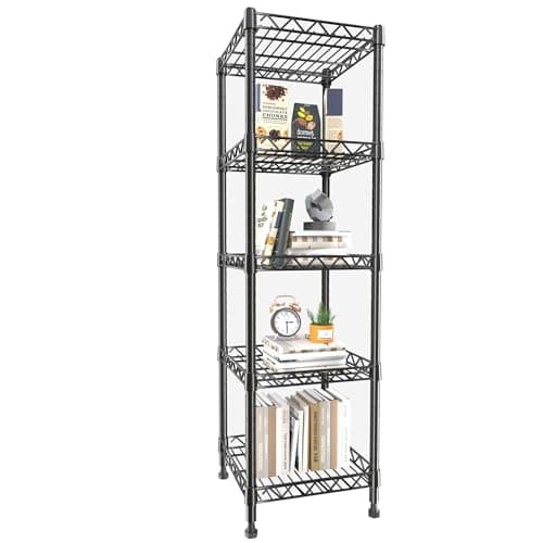 Image of Jowkou Heavy Duty Shelving Unit | Storage Shelves, Bathroom Shelving Shelves Unit | 5-Tier Adjustable Steel Shelving | Garage, Shed, Pantry, Kitchen Storage Organiser | Free Standing Metal Shelves