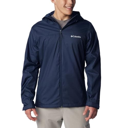 Image of Columbia Men's Waterproof Rain Jacket, Collegiate Navy, L