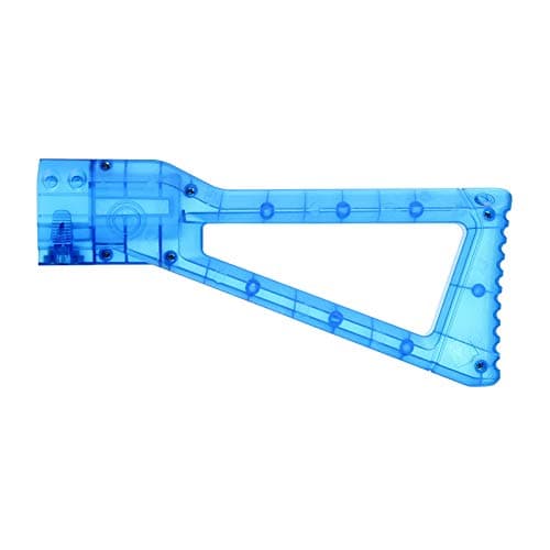 Image of WORKER AK Style Shoulder Stock for nerf N-Strike Elite and Nerf Modulus Series Toy (Transparent Blue)