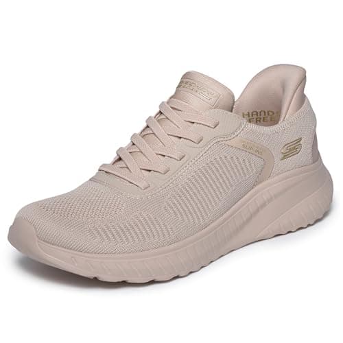 Image of Skechers Women's Bobs Squad Chaos Current Muse Slip-On Trainer, Natural Textile, 6 UK