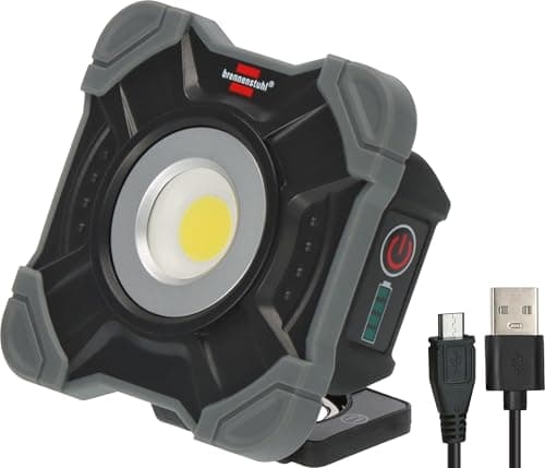 Image of Brennenstuhl Rechargeable LED Work Light SH 1000 MA (1000lm, IP54, Rechargeable LED worklight with Magnet and snap Ring, Robust housing)