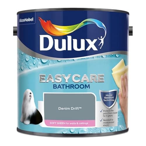 Image of Denim Drift Dulux Easycare Bathroom Soft Sheen Paint 2.5L – Moisture & Steam Resistant, Mould Protection, Washable Durable Finish for Bathroom Walls & Ceilings