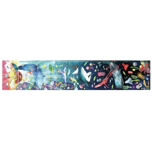 Image of Hape Ocean Life Puzzle, Multicoloured, 200-Piece Glow-in-the-Dark Jigsaw for Kids 6Y+, 150cm, Marine Learning & Motor Skills