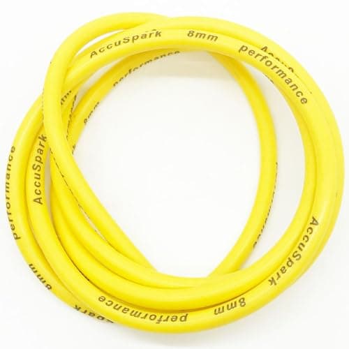 Image of Accuspark Yellow 8mm HT Ignition Lead Cable – 2 Metres, Spiral Core Wire, Durable Silicone, Superior Spark Suppression, Universal Replacement Ignition Lead for Classic & Modern Cars