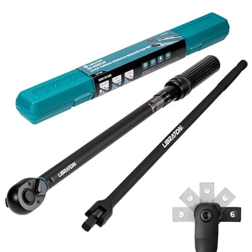 Image of LIBRATON Torque Wrench 1/2" Drive, 50-350NM, Click Torque Wrench ±3% Precision, 22" Heavy Duty Breaker Bar, 72 Tooth Dual-Direction Adjustable for Moto and Car Maintenance