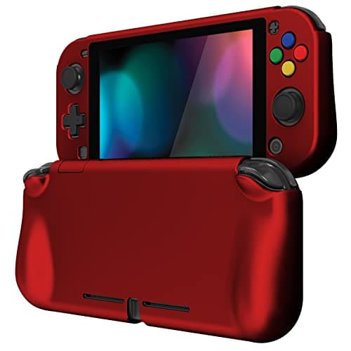 Image of playvital ZealProtect Protective Case for Nintendo Switch Lite, Hard Shell Grip Cover for Nintendo Switch Lite w/Screen Protector & Thumb Grip Caps & Button Caps - Scarlet Red