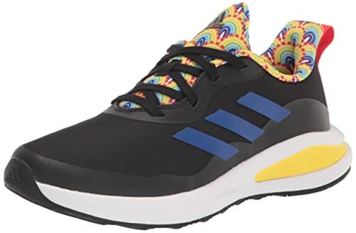 Image of adidas Fortarun Running Shoe, Core Black/Team Royal Blue/Impact Yellow, 6.5 US Unisex Big Kid