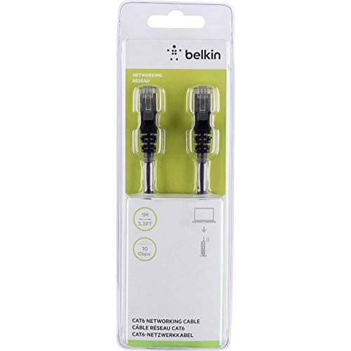 Image of Belkin A3L981BT01MBKHS 1 M Cat 6 Snagless RJ-45 (M) to RJ-45 (M) Patch Cable