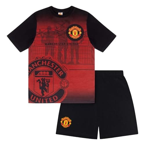 Image of Manchester United Boys Short Pyjamas Red 2-3 Years - Official Kids Football Sleepwear Gift
