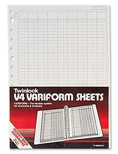 Image of Rexel Twinlock Variform V4 Cash Refill Sheets 5 Columns (75 sheets)