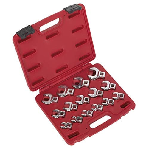 Image of Sealey Ak59891 Crow'S Foot Open End Spanner Set 15Pc 3/8Sq Drive Metric