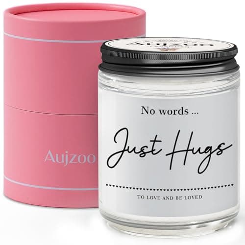 Image of Sympathy & Bereavement Gifts - Natural Soy Wax 7OZ Lavender Scented 'No Words, Just Hugs' Candle