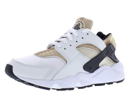 Image of Nike Air Huarache trainers in white, black and hemp beige mix