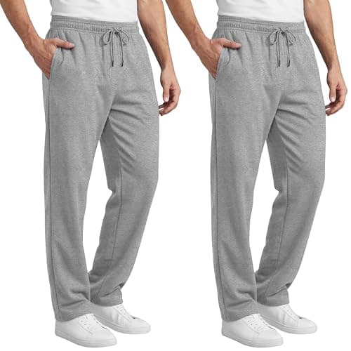 Image of Love My Fashions Joggers for Men UK Tracksuit Jogging Bottoms Men’s Fleece Joggers Open-Hem Sweatpants with Pockets Drawstring Trousers Gym Workout