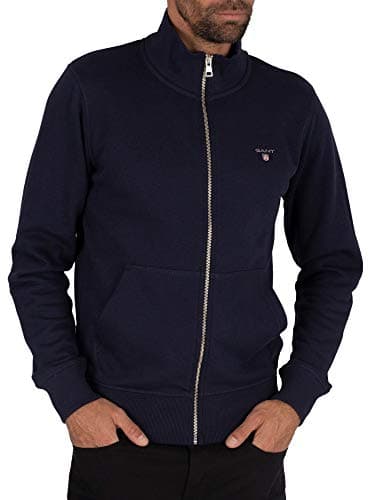 Image of GANT Men's The Original Full Zip Cardigan Pullover - Blue - Medium