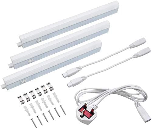 Image of Long Life Lamp Company 12w LED T5 Under Cabinet Link Light 6000k Cool White 220-240v AC Pack of 3 x 1 feet with Plug UC300-F