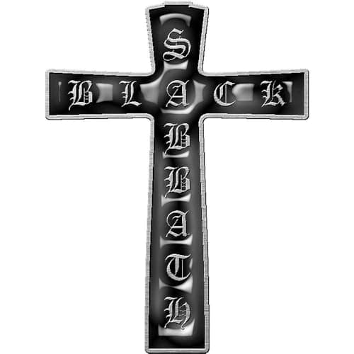 Image of Black Sabbath Official Cross Logo Metal Enamel Pin Badge Rock Album Ozzy