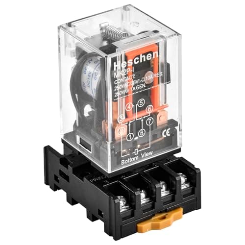 Image of Heschen Gereral Purpose Relay MK2P-I DC 12V Coil DPDT 8 Pin with Plug-in Terminal Socket PYF83A
