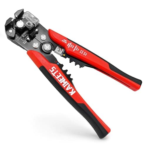 Image of KAIWEETS Wire Strippers Electrical, 3 in 1 Wire Cutters, Electrical Tools Terminal Crimper for Electricians, Circuit, Distribution Box Repair, AWG 10-22, Pressure Adjust Rotary Switch, SK5 Cutter