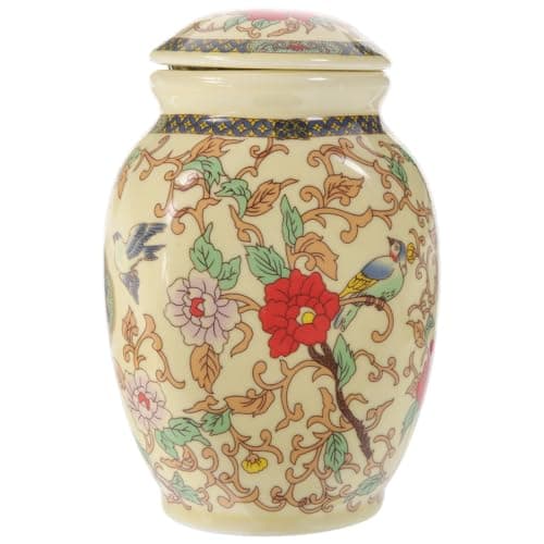 Image of JOYOFREELY Ceramic Tea Canister 510ml Loose Tea Container with Good Gloss and Smooth Surface Retro Simple Shape Storage Jar for Kitchen and Home