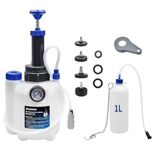 Image of Zoomtools 3L+1L Brake Bleeding Kit Manual Brake Bleeder Automotive Brake Fluid Bleeder with 4 Master Cylinder Adapters Suitable for most European Models Models