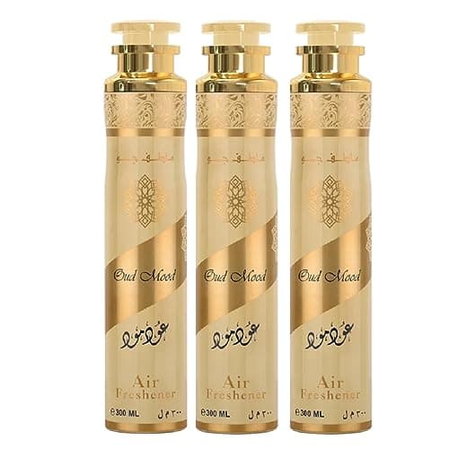 Image of Oud Mood Air Freshener - Pack of 3 - Odor Elimintaor Area Deodorizer Spray For Room, Car & Wardrobe - 300 ML