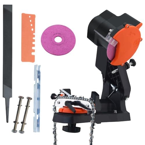 Image of Chain Sharpener Tool,Electric Sharpener-Precision Angle Adjustment,Mounting Plate,Jovant Chainsaw Sharpener with Two Different Sizes of Grinding Discs for Different Chainsaw Chains