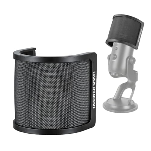 Image of NEEWER Pop Filter for Microphones, Triple Layer Isolation Shield for 35-55 mm Diameter Mics, Windscreen Cover for Podcast Streaming Voice Over Singing Studio Recording, MS021