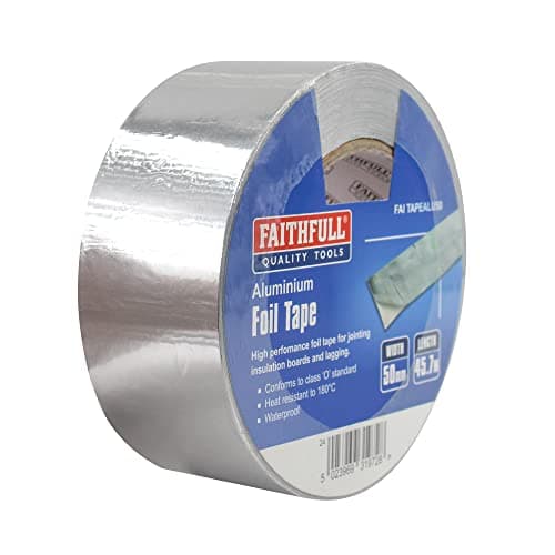 Image of Faithfull FAITAPEALU50 Aluminium Foil Heat Resistant InsulatingTape 50mm x 45.7M