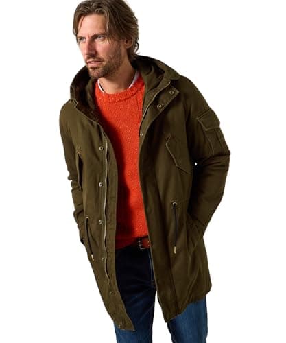 Image of Joe Browns Men's Quilted Lined Parka Jacket, Khaki, M
