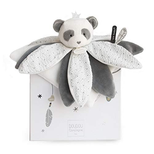 Image of Doudou et Compagnie DC3548 ATTRAPE-REVE Panda Baby Flower Petals, Grey