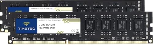 Image of Timetec 16GB KIT(2x8GB) DDR3 / DDR3L 1333MHz PC3-10600 Non-ECC Unbuffered 1.5V / 1.35V CL9 2Rx8 Dual Rank 240 Pin UDIMM PC Desktop Computer Memory RAM Module Upgrade (16GB KIT(2x8GB))