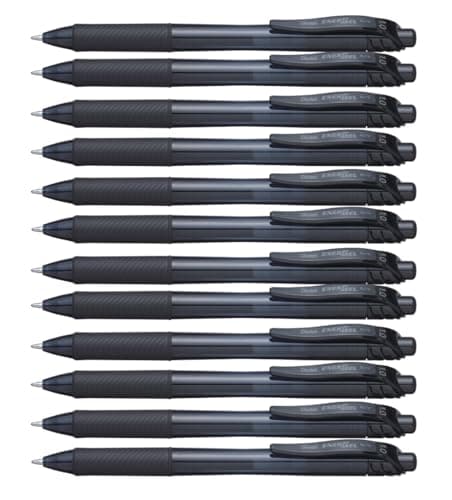 Image of Pentel 1.0mm Energel Retractable Gel Rollerball Pen - Black, 12 pack