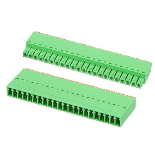 Image of sourcing map 3.5mm 0.14" Pitch Spring PCB Terminal Block Connector 22 Pin Male Female Pluggable Quick PCB Wiring Terminals for 22-16AWG Cable Mechanical Equipment, Green
