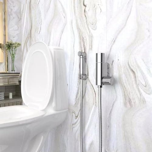 Image of GY Bath Thermostatic Toilet Douche Bidet Spray Chrome, Stainless Steel Bidet Shower Kit with Brass Valve and Hose