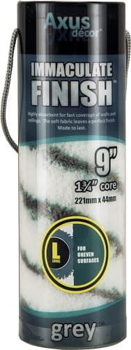 Image of Axus Decor S-Finish Roller, Long Pile (Grey Series) Immaculate Finish Long Pile, for Professional & DIY Projects, Suitable for Rough Surfaces, Both Interior & Exterior, Sleeve - 9"/230mm,38mm core