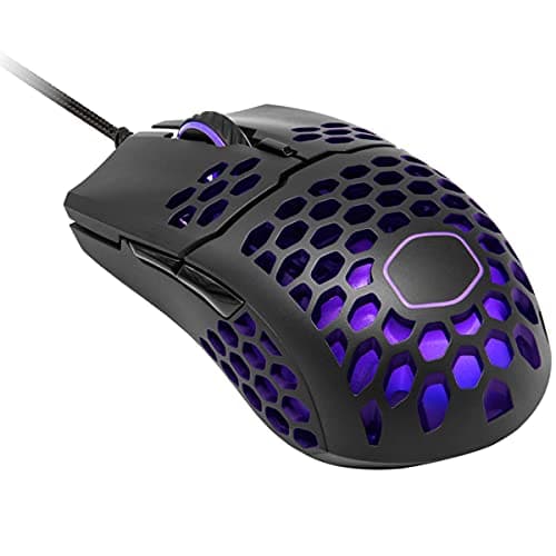 Image of Cooler Master MM711 RGB-LED Lightweight 60g Wired Gaming Mouse - 16000 DPI Optical Sensor, 20 Million Click Omron Switches, Smooth Glide PTFE Feet, and Ambidextrous Honeycomb Shell - Matte Black