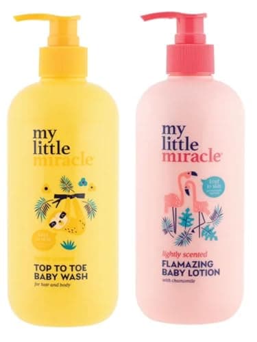 Image of My Líttle Míracle Lightly Scented Top to Toe Baby Wash & Baby Lotion - For Hair & Body | Vegan & Dermatologically Tested | 500mL+500mL