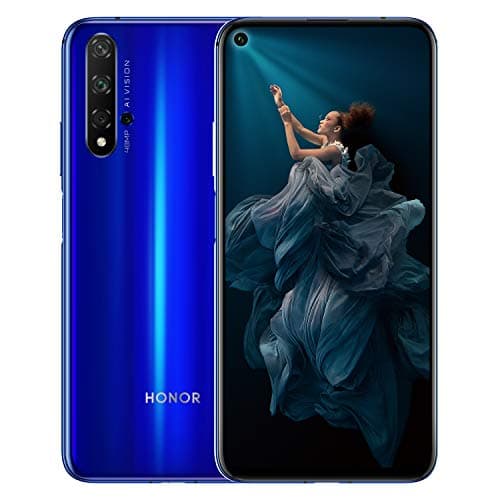 Image of HONOR 20 Dual SIM Smartphone, 6.26 Inch Display, 48 MP AI Quad Camera, 6GB RAM, 128 GB storage, Side Fingerprint, Sapphire Blue, UK Official Version (Renewed)