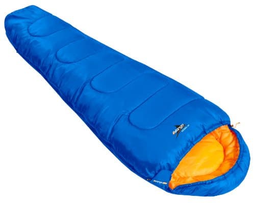 Image of Vango Saturn 250 Single Sleeping Bag for Adults [Amazon Exclusive], 2 Season, Mummy Design Holds Insulation, Smaller Pack Size for Camping Trips, Festivals, Outdoors, Atlantic Blue