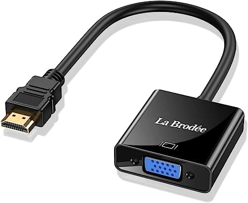 Image of HD to VGA, 1080PHD to VGA Adapter Male to Female Gold-Plated Adapter for Computer, Laptop, PC, Monitor, HDTV, Digital to Analog Converter Cable for Xbox 360, PS3, TV Box to Projector Displayer (Black)